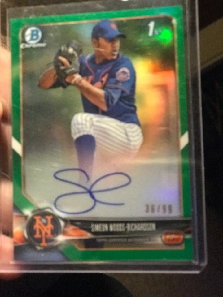 2018 Bowman Chrome Simeon Woods-Richardson Green Refractor Auto Rc /99 Twins - Image 1 of 1