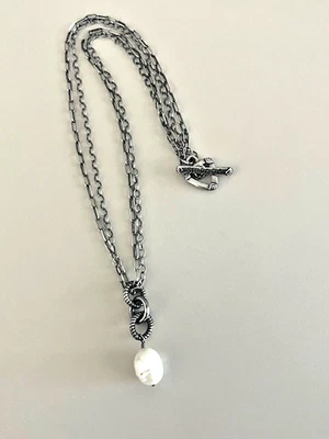 Collar colgante de perlas de agua dulce de doble hilo de plata esterlina SILPADA N1353 Foto 1 de 4