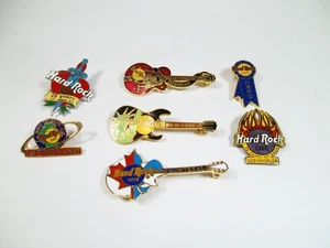 Hard Rock Cafe Guitar Lapel Pin Lot Vintage Various Cities. Lot Of 7 - Picture 1 of 5