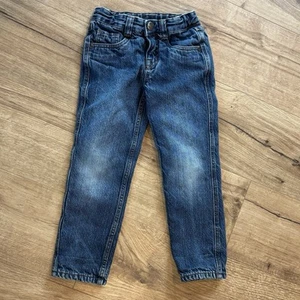 Hanna Andersson Red Flannel Lined Blue Jeans Elastic Waist Kid 110 cm/US 5 - Picture 1 of 7