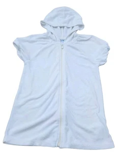 Old Navy Girls size 5T White Full Zip Swim Beach Cover Up Terricloth - Picture 1 of 10