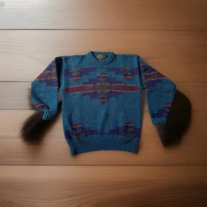 vtg eddie bauer Wool Aztec Sweater Pullover Mens M U3 - Picture 1 of 7