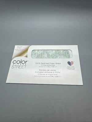 Color Street MOST DEFINITIVAMENTE Tiras de Unhas Azul Glitter Sobreposição Transparente Aposentado - Imagem 1 de 2