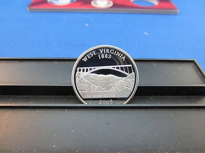 2005-s Silver West Virginia Quarter Deep Cameo Mirror Proof Upper Grading Ranges - Image 1 of 3