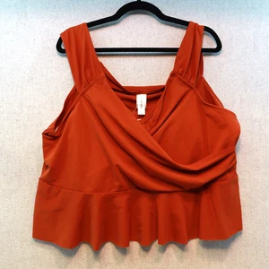 NUEVO CON ETIQUETAS LIME RICKI Naranja Óxido Envoltura Frontal Peplum Tankini Bikini Top de Natación, Talla Grande 4X - Imagen 1 de 7