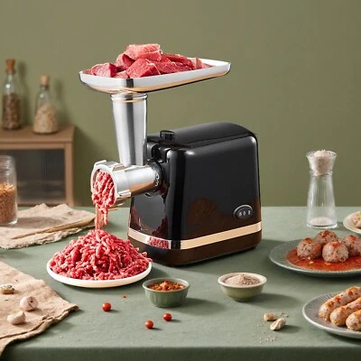 Molinillo de carne de acero inoxidable, relleno de salchichas con 3 platos y kit Kubbe, resistente Foto 1 de 4
