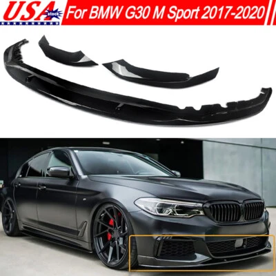 Front Bumper Splitter For BMW G30 G31 M Sport 540i M550i 2017-2020 Gloss Black - Image 1 of 4