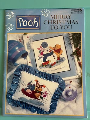 LEISURE ARTS WINNIE THE POOH BOOK COLORED CROSS STITCH PATTERNS MERRY CHRISTMAS - Image 1 of 4