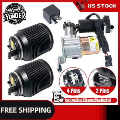 3x Rear Air Suspension Bag+Air Compressor For 2010 2011 2012 Lexus GX460 GX470 Foto 1 de 4