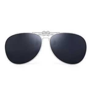 Retro Clip on Aviator Sunglasses Polarized Flip up Lenses Driving Eyeglasses ... - Picture 1 of 6