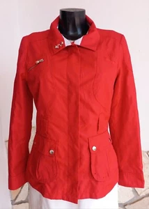 Chaqueta gabardina LINEAEMME by MAX MARA roja exterior 36/38 forro cuello alto - Imagen 1 de 14