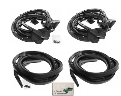 Kit de 4 piezas de rieles de techo Skylark ABODY SOFFSEAL Chevelle Door Weatherstrip 69-72 Foto 1 de 4