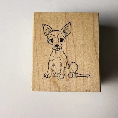 Perro Chihuahua~Canino~Cachorro~Sello de goma~1,75"X 2"~Impresiones artísticas #E-983 Foto 1 de 4