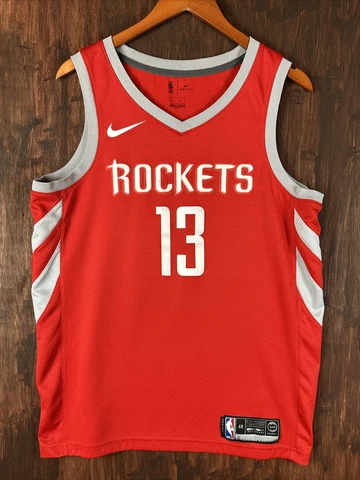 Nike Houston Rockets James Harden #13 Red Dri Fit Swingman Jersey Mens 48 Large Cover