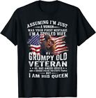 I'm A Spoiled Wife Of A Grumpy Old Veteran Husband Wife T-Shirt S-5XL