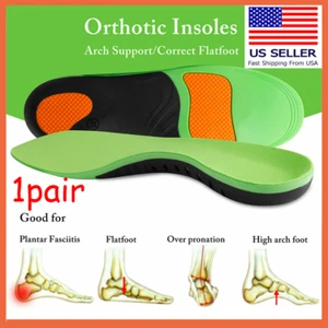 Orthotic Shoe Insoles Inserts Flat Feet High Arch Support For Plantar Fasciitis - Picture 1 of 17