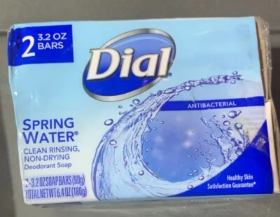 JABÓN DESODORANTE ANTIBACTERIANO AGUA MANANTIAL DIAL MATA GÉRMENES BACTERIAS 2 Barras Jabón Foto 1 de 3