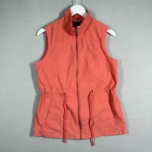 Columbia Vest Women M Coral Full Zip Pockets Adjustable Waist Lightweight - Picture 1 of 12