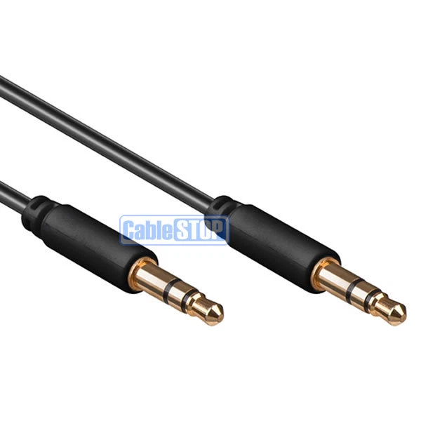 SHORT 50cm SLIM 3.5mm Mini Stereo Jack Plug Audio Headphone Car Aux Cable 0.5m - Image 1 of 1