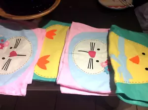 4 Kitchen Table Chair Covers Rabbit Chicks Furniture Slipcover Easter Spring - Picture 1 of 9