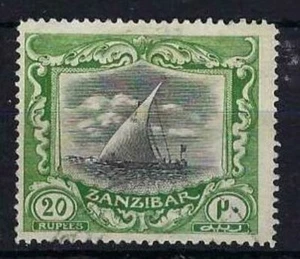 ZANZIBAR SG260b 1913 20r BLACK & GREEN USED (d) - Picture 1 of 1