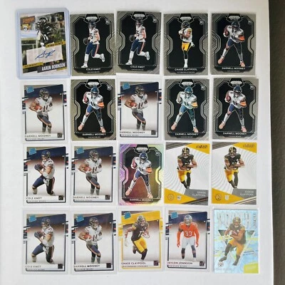 Chicago Bears Team Lot Darnell Mooney Cole Kmet Chase Claypool Prizm black Auto - Image 1 of 4