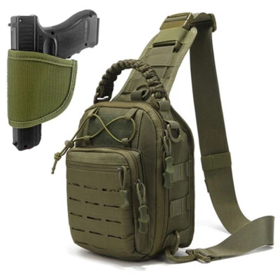 Concealed Carry Pistol Bag Tactical Crossbody Sling Backpack Shoulder Chest Bag - Imagem 1 de 4