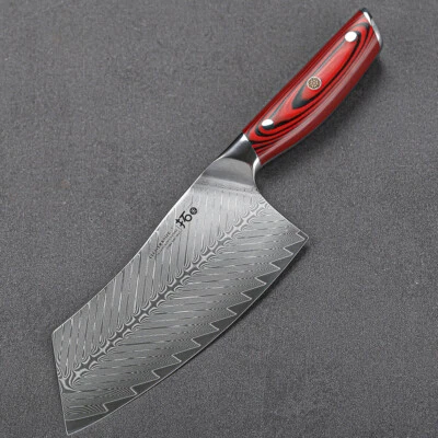 TURWHO Japanese 7'' Cleaver Japan VG10 Damascus Steel Kitchen Chef Meat Veg Knife