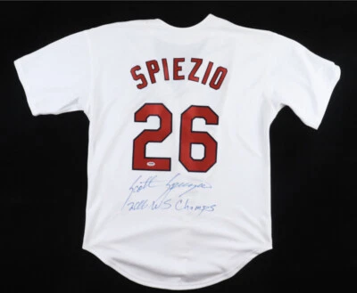 Scott Spiezio Signed St. Louis Cardinals Jersey Inscrib “ 2006 WS Champs” (PSA ) - Image 1 of 3