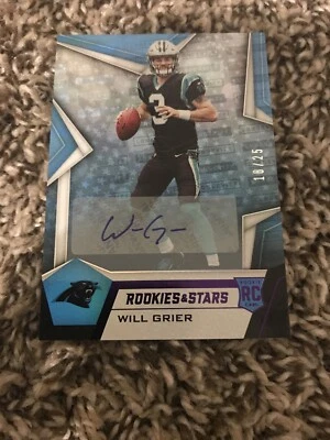 2019 Rookies & Stars Will Grier Panthers Longevity Rookie Auto PURPLE 18/25 - Image 1 of 2