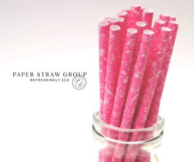 PRINCESS PAPER PARTY STRAWS - GIRLS PARTY KIDS PARTY STRAWS - Eco Friendly - UK  - Image 1 of 4