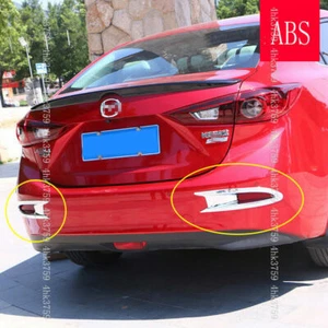 For Mazda 3 Axela Sedan 2014-2018 Chrome Rear Bumper Fog Light Lamp Cover Trims - Picture 1 of 5