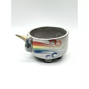 Mudworks Pottery Elwood the Rainbow Unicorn Bowl - Picture 1 of 5