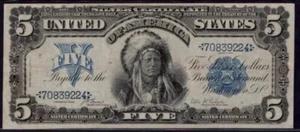 1899 $5 🇺🇸 (( INDIAN CHIEF )) Glorious (( Eye Appeal Silver Certificate )) - Picture 1 of 9