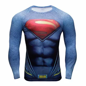 Mens long sleeve compression top gym superhero avengers marvel muscle superman - Picture 1 of 31