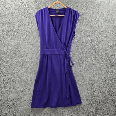 Esprit Womens A-ine Wrap Dress Size L Purple Stretch Knit Sleeveless V-Neck - Image 1 of 4