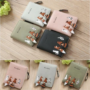 Womens Purse Leather Wallet Mini Small Cartoon Animal Coin Card Holder Handbag - Picture 1 of 10