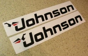 Johnson Vintage Outboard Decal Die-Cut 8-1/2" 2-PAK FREE SHIP + FREE Fish Decal!