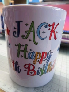 18th,21st Any Age or Name Personalised Birthday Mugs Rainbow or Unicorn colours - Picture 1 of 15