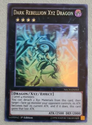 Dark Rebellion XYZ Dragon NECH-EN053 Ghost Rare 1st Edition Yugioh NM - Image 1 of 3