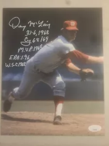 Denny Mclain Washington Senators Jsa 8x10 Photo With Multiple Inscriptions - Picture 1 of 3