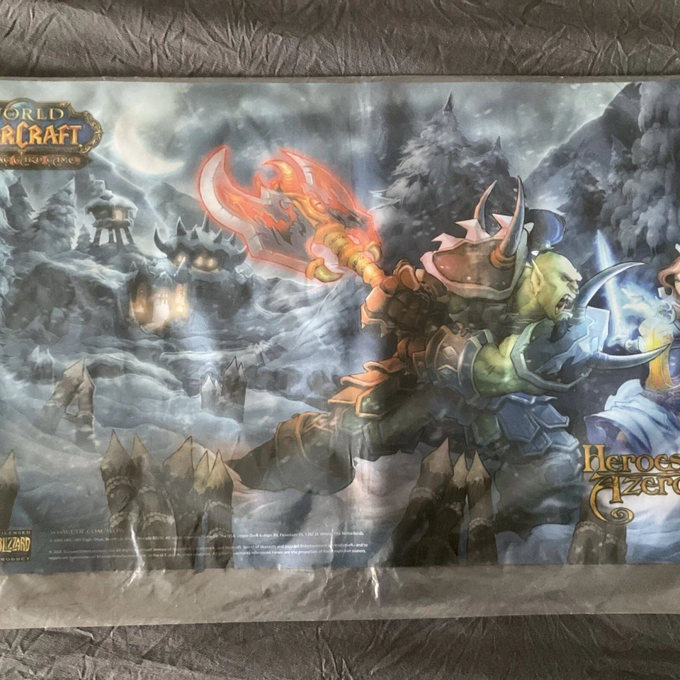 ИГРОВОЙ КОВРИК WORLD OF WARCRAFT WOW TCG HERO OF AZEROTH 13x23 дюйма МЕТЕЛЬ ВЕРХНЯЯ КОЛОДА - Изображение 1 из 1