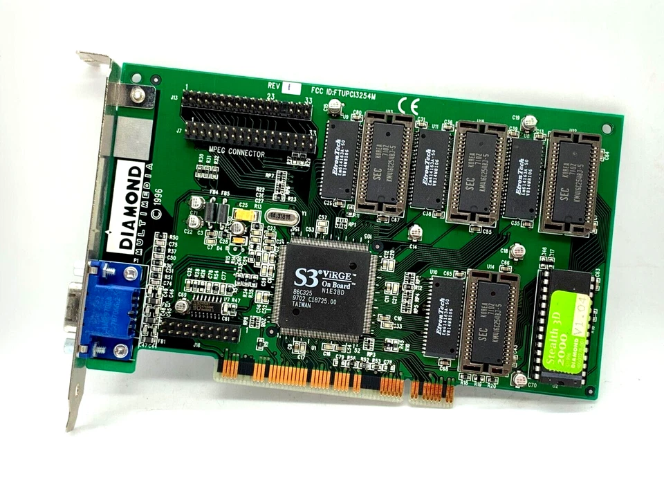 Vintage Diamond Stealth 3D 2000 S3 Virge 2MB Video Card ST 3D 2000 PCI 2+ OEM - Image 1 of 4