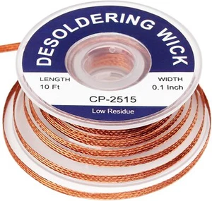 solder wick braid 10ft Length Desoldering Wick Braid Remover Tool Solder... - Picture 1 of 8
