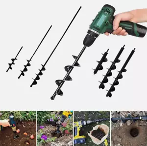 Auger Spiral Drill Bit Fence Borer Garden Yard Planting Post Hole Digger Tool UK - Picture 1 of 11