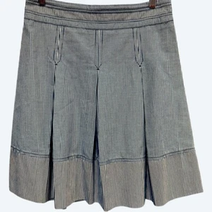 NUEVO SIN ETIQUETAS Max Mara Sportmax Código Guinga Plisada Informal Falda a Medida Algodón 10 $595 - Imagen 1 de 4