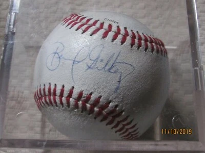 Bernard Gilkey Cardenales de San Luis Autografiado Béisbol Envuelto en Plástico  Foto 1 de 4