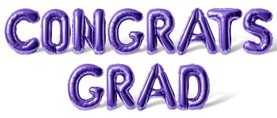 Баннер с воздушным шаром CONGRATS GRAD — самодельные принадлежности для вечеринок, письма, воздушные шары для выпускников - Изображение 1 из 4