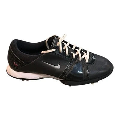 Nike Leather Golf Spikes Womens 7 Air Dormie Black Low Top Shoes 397198-001 - Image 1 of 4