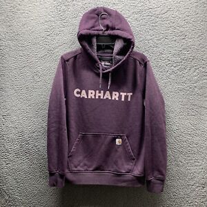 Carhartt Hoodie Womens Large Purple Fleece Pullover Drawstrig Sweater Ladies